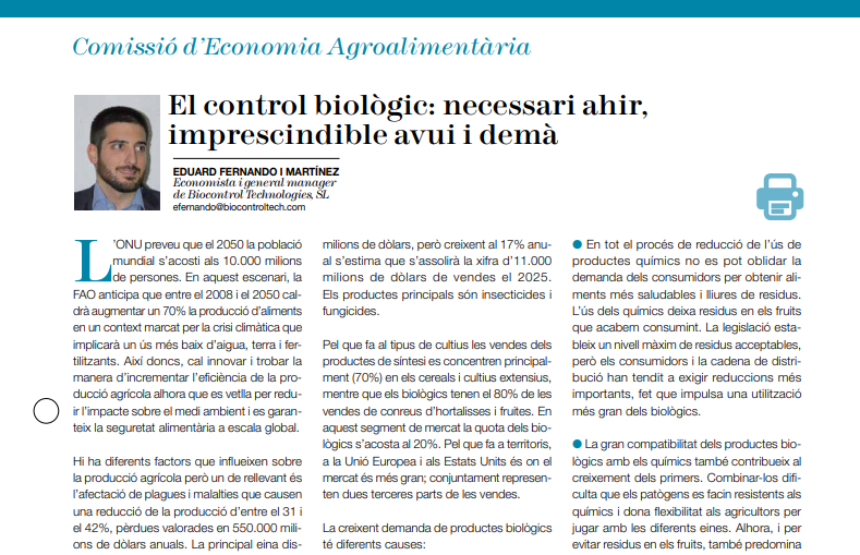 Eduard Fernando articulo comisión de Economía Agroalimentaria